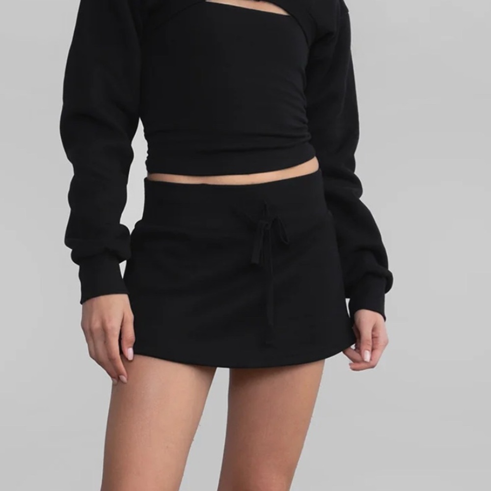 Tic toc Navy Drawstring Mini Skirt